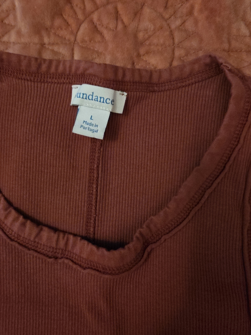 Sundance Rust Brown Ribbed Tank Top - Picture 2 of 2
